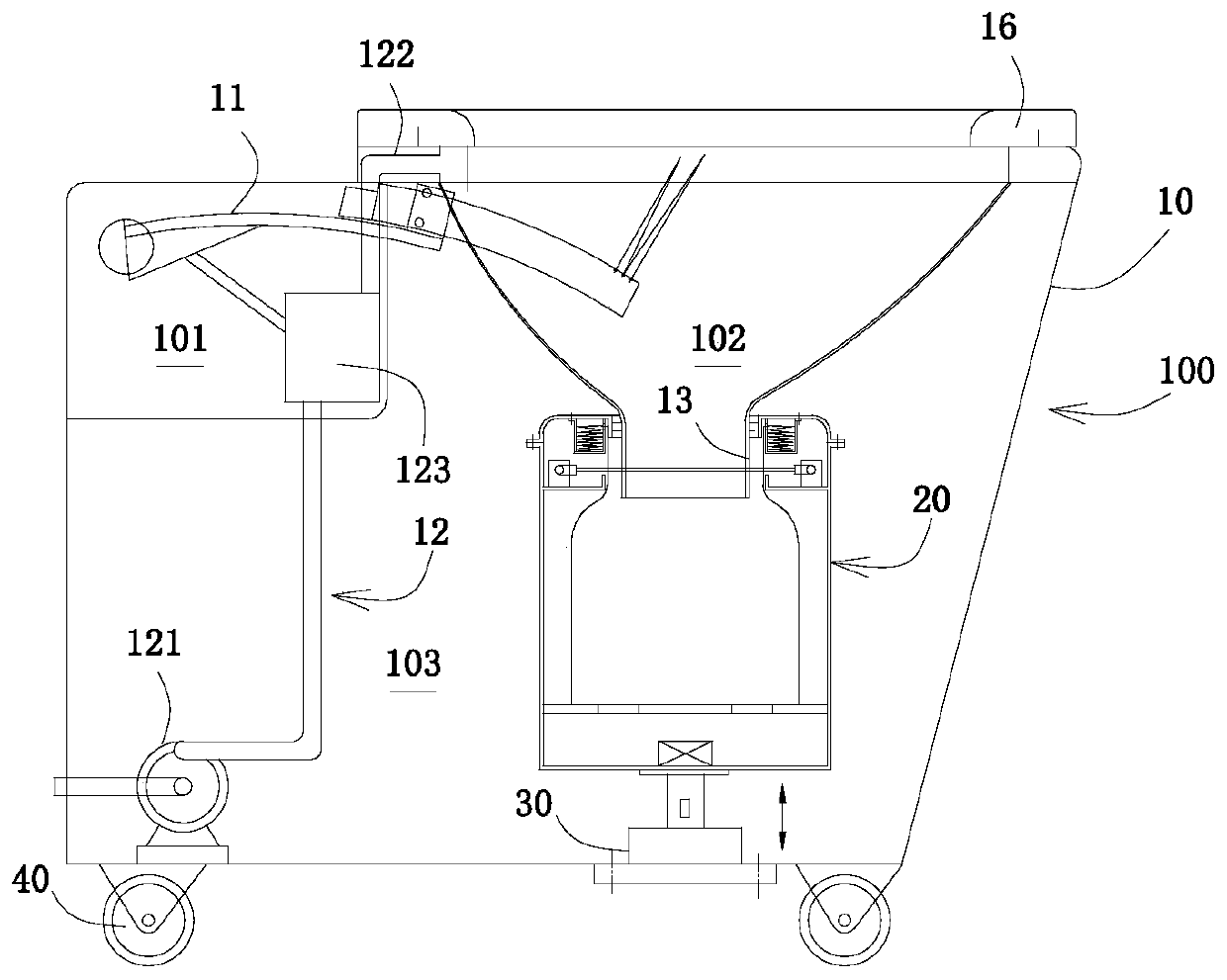 Closestool for nursing bed, nursing bed and use method