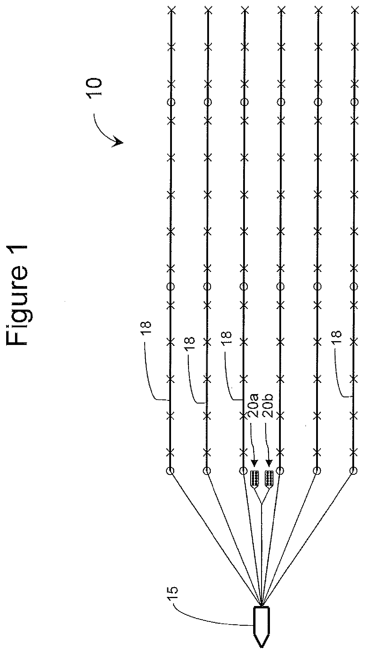 High density source spacing using continuous composite relatively adjusted pulse