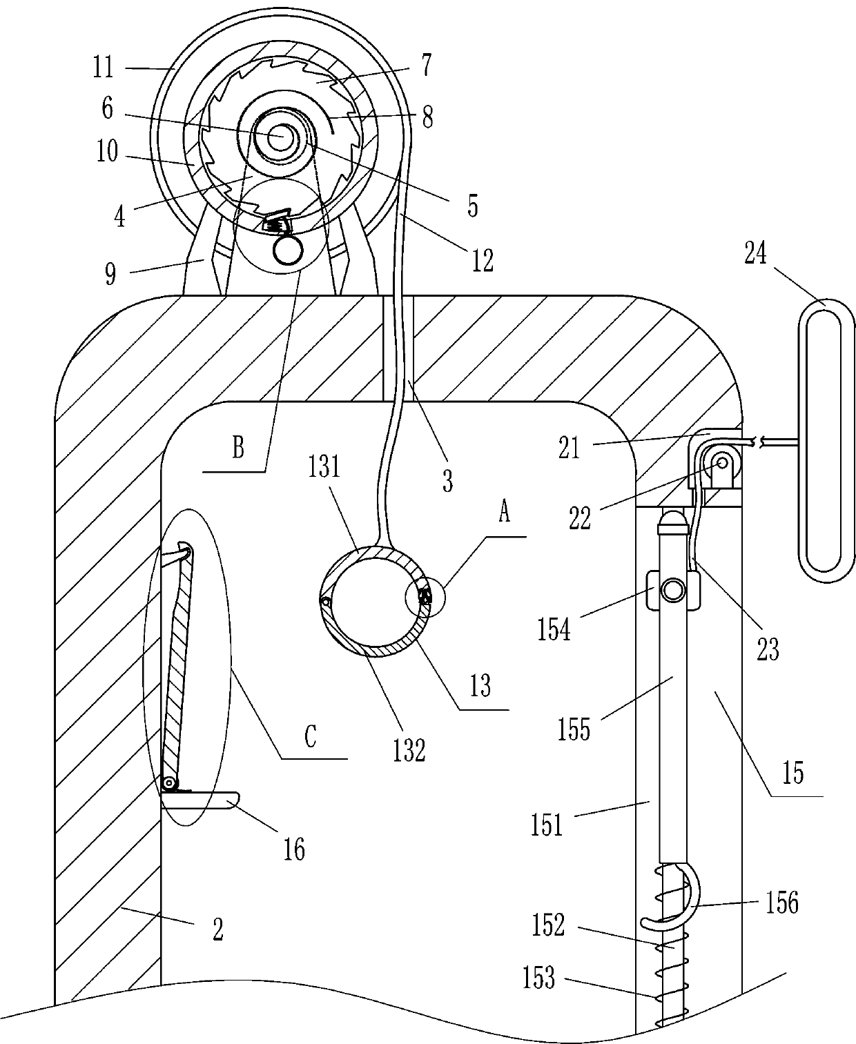 Auxiliary weightlifting frame preventing drop of barbell