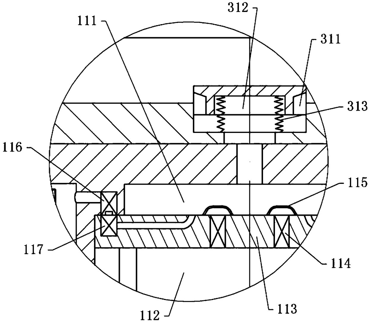 Stamping device for shells of mini-tillers