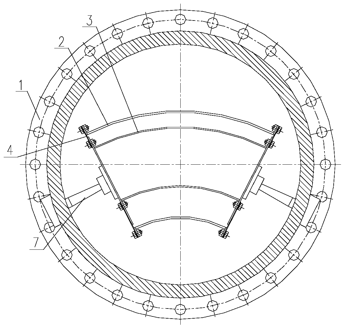 Fan-shaped test piece structure of high-pressure cabin type main combustion chamber