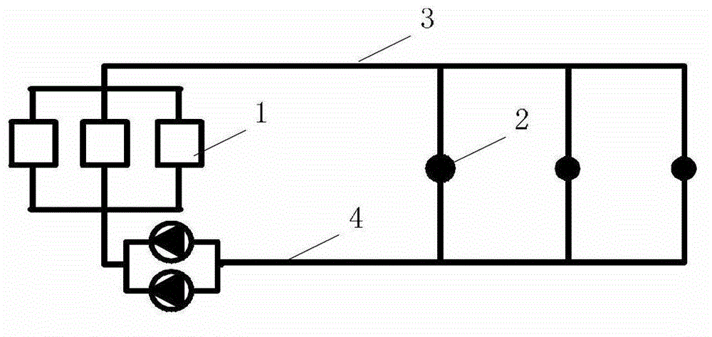 Multistage distributed water pump heat supply system and design method thereof