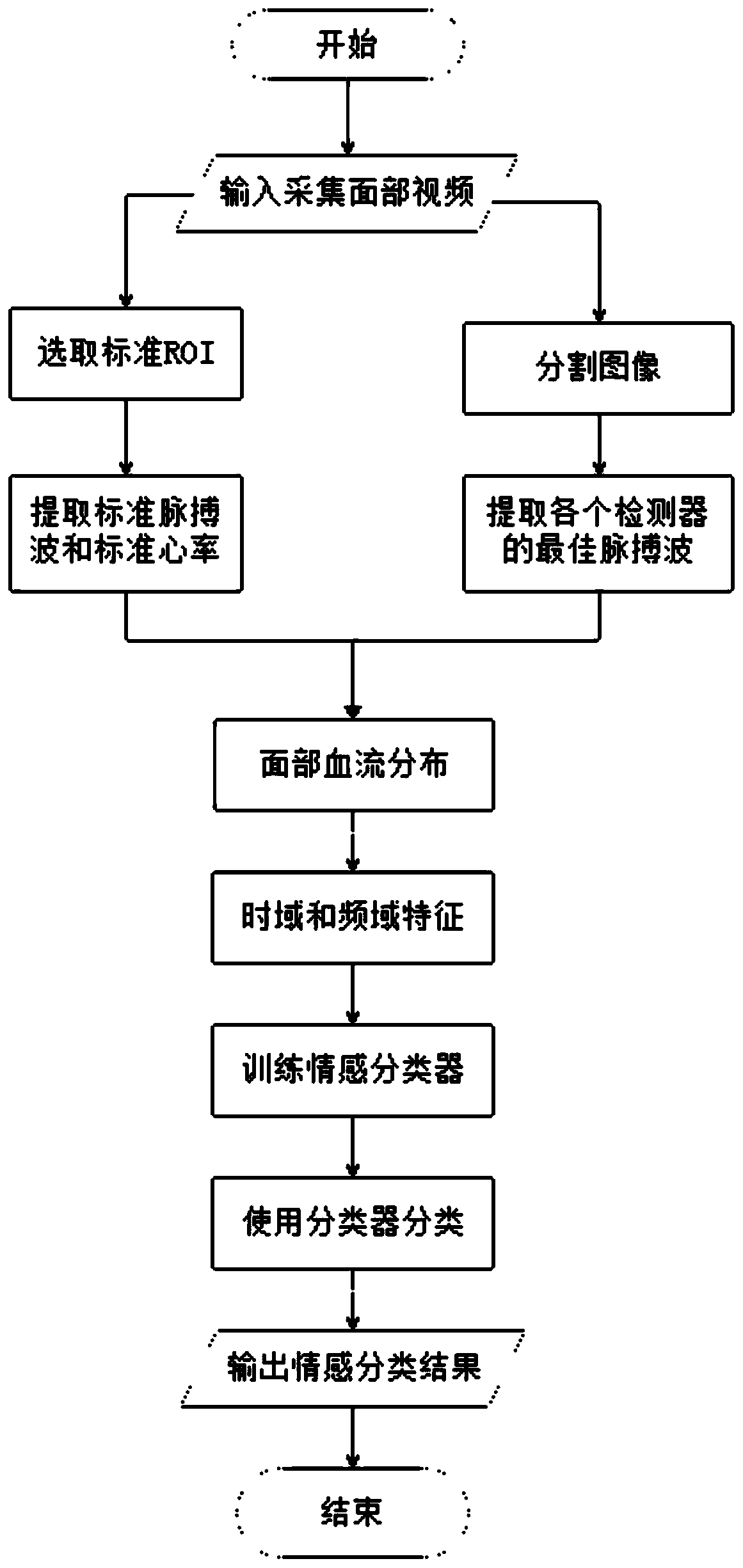 Emotion classification method and system based on facial blood flow distribution