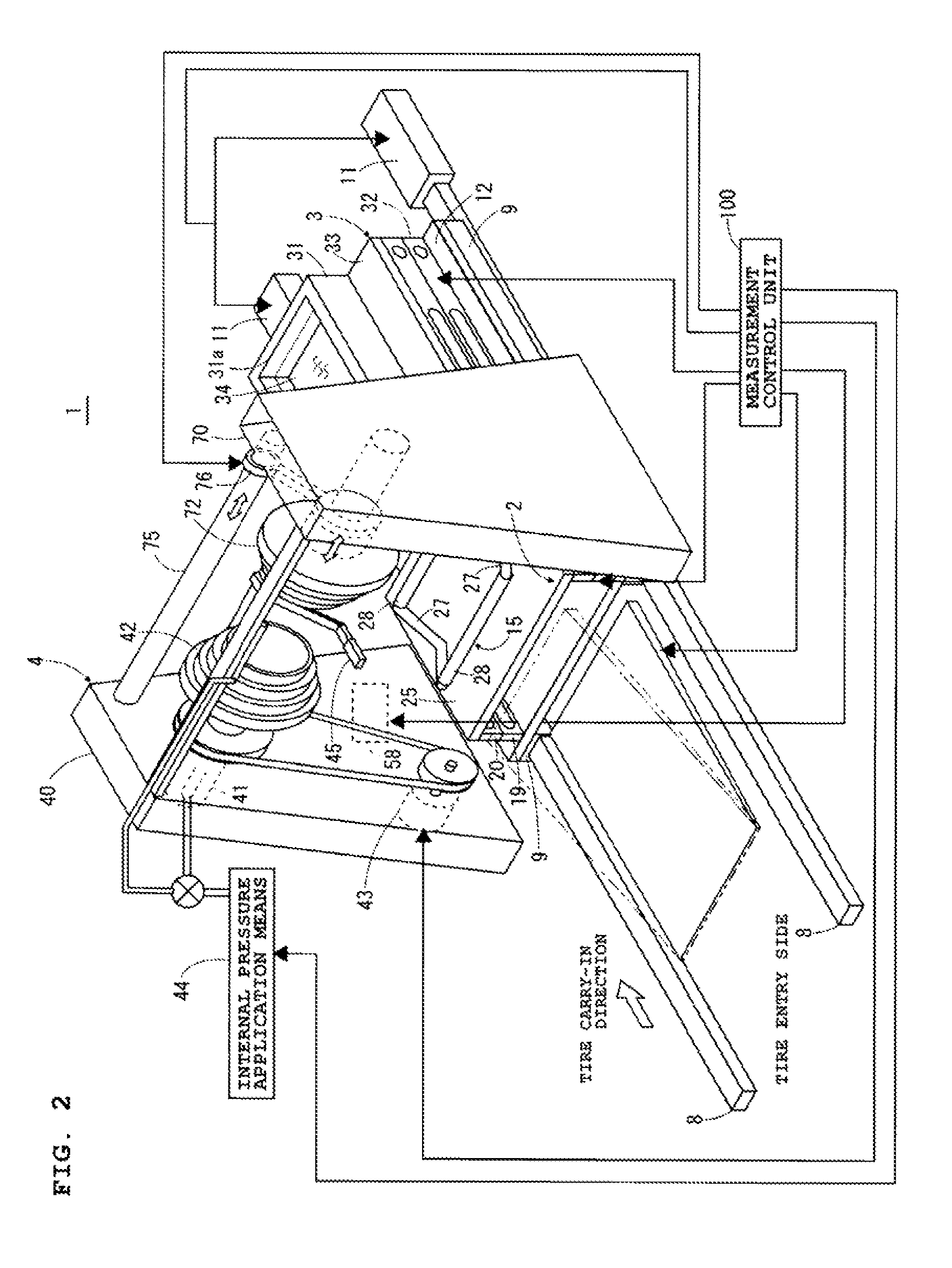 Tread thickness measuring method