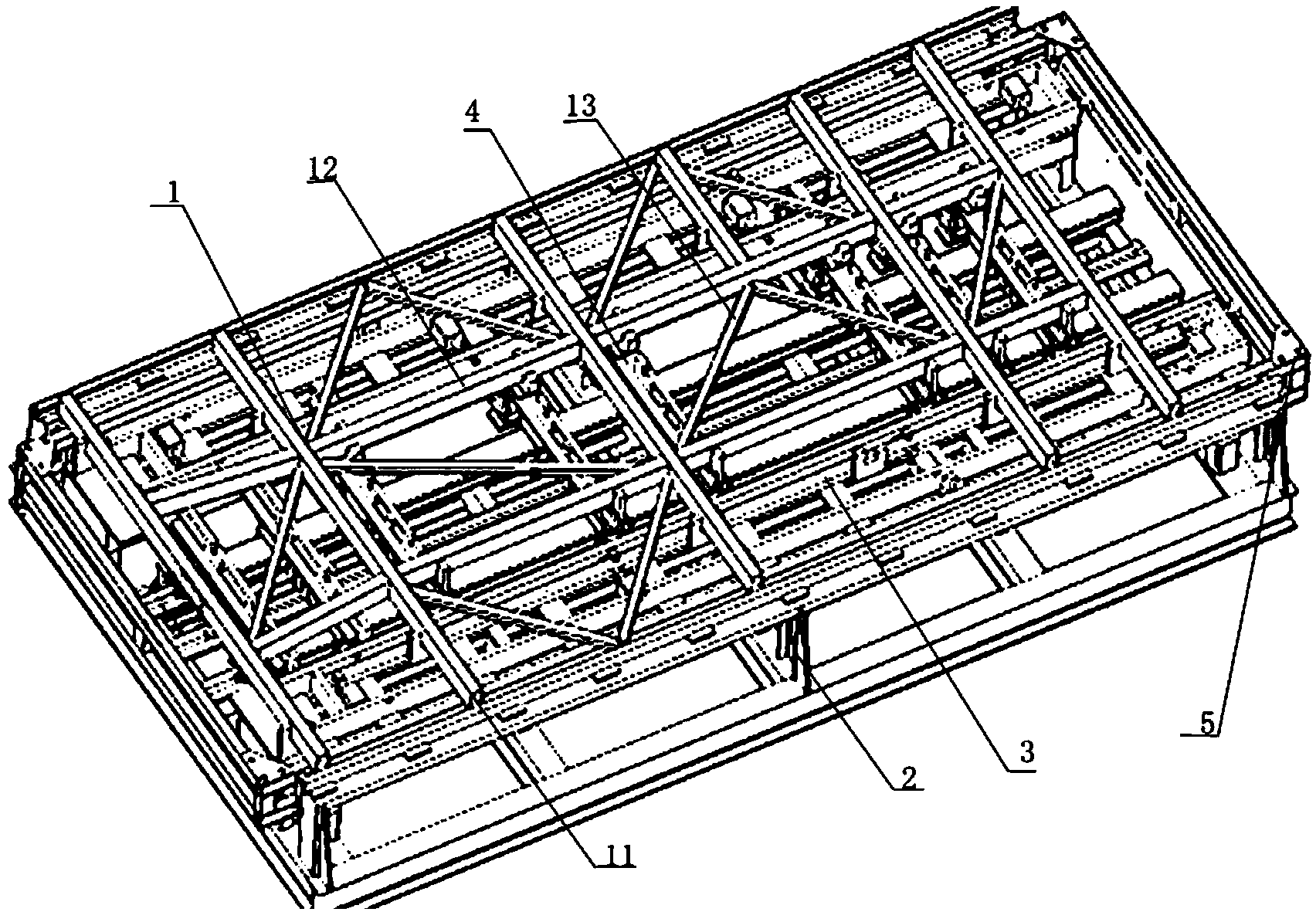 Welding clamping fixture for midpiece of monocoque bus frame