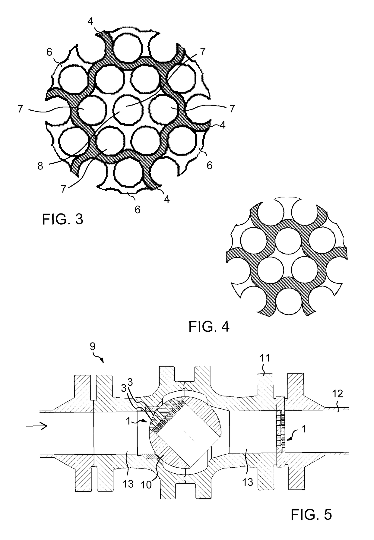 Device for reducing flow noise and valve