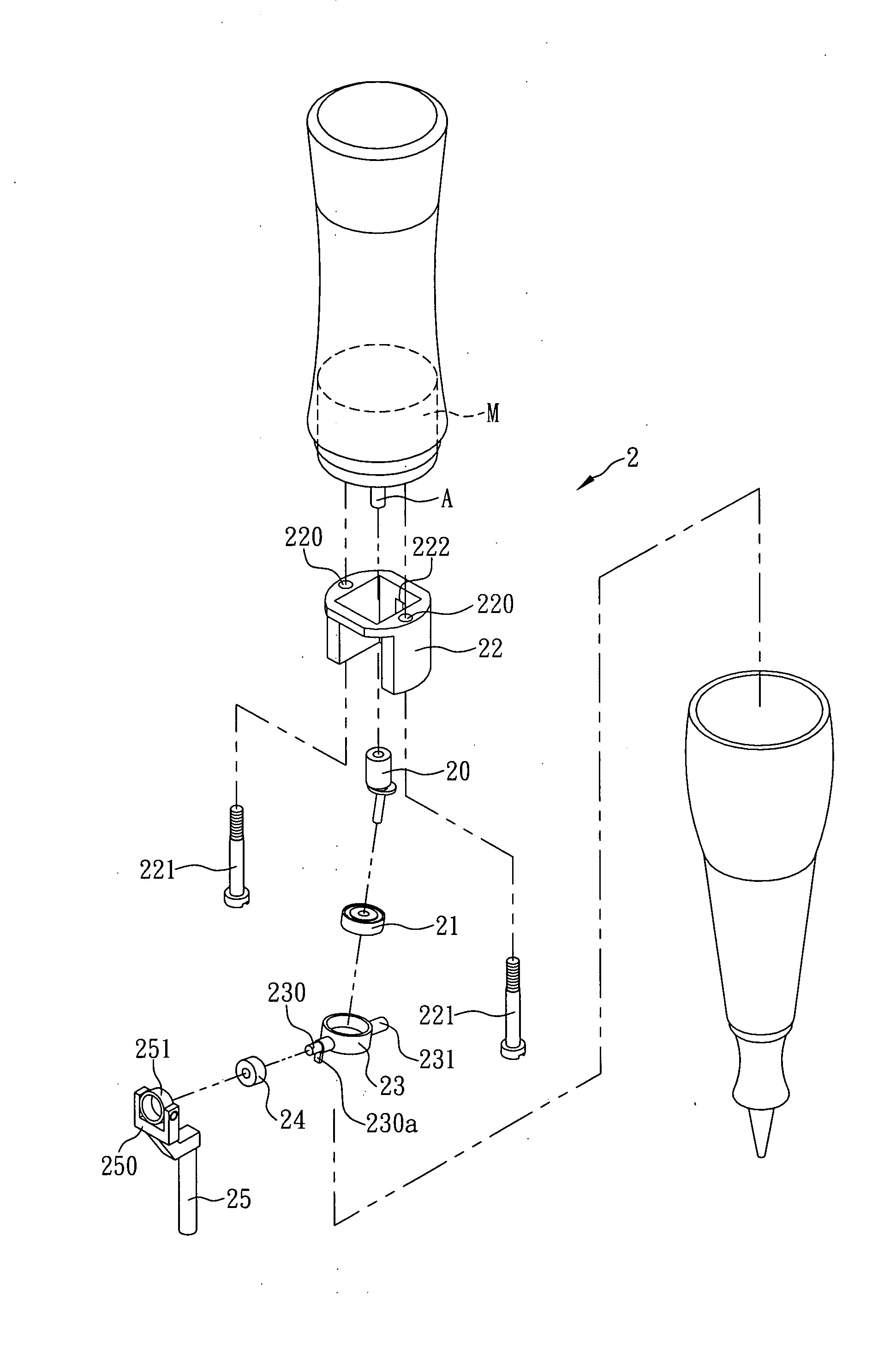 Transmission mechanism of eyebrow tattoo machine