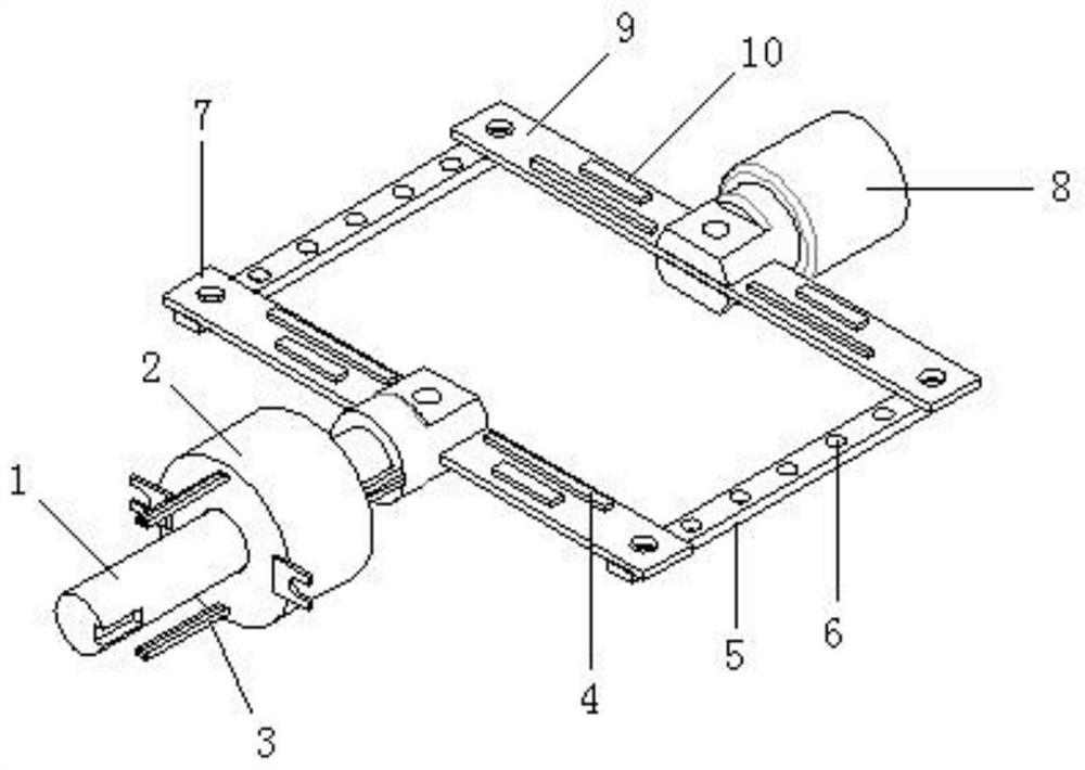 Measuring device for torque transmission between two shafts based on fiber grating and strain gauge technology