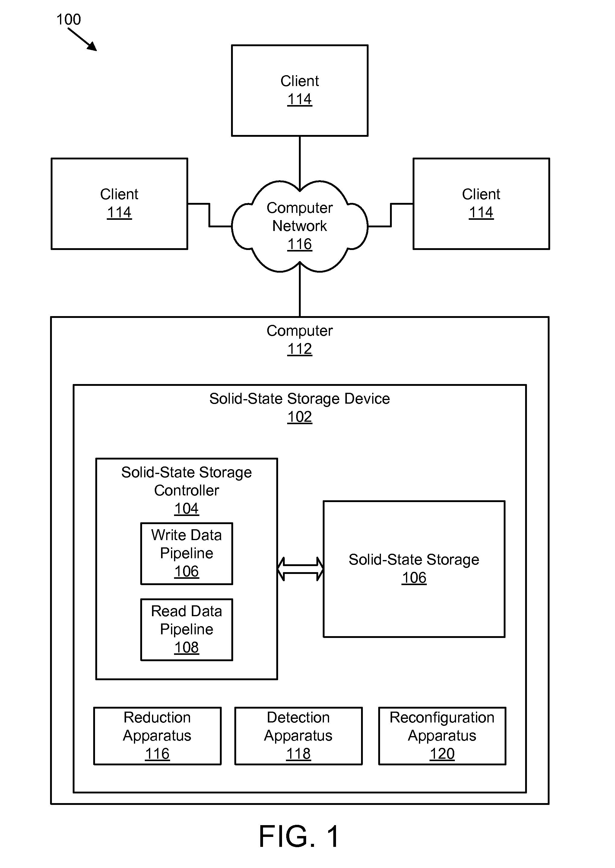 Apparatus, system, and method for reconfiguring an array to operate with less storage elements