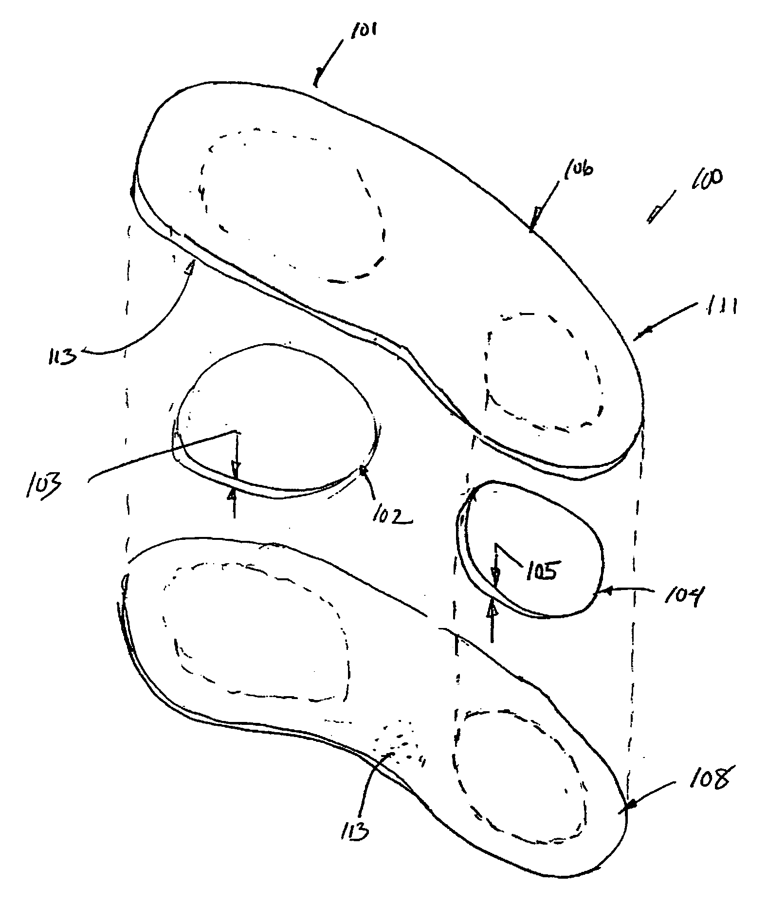 Ultra-thin liquid-filled insole interface