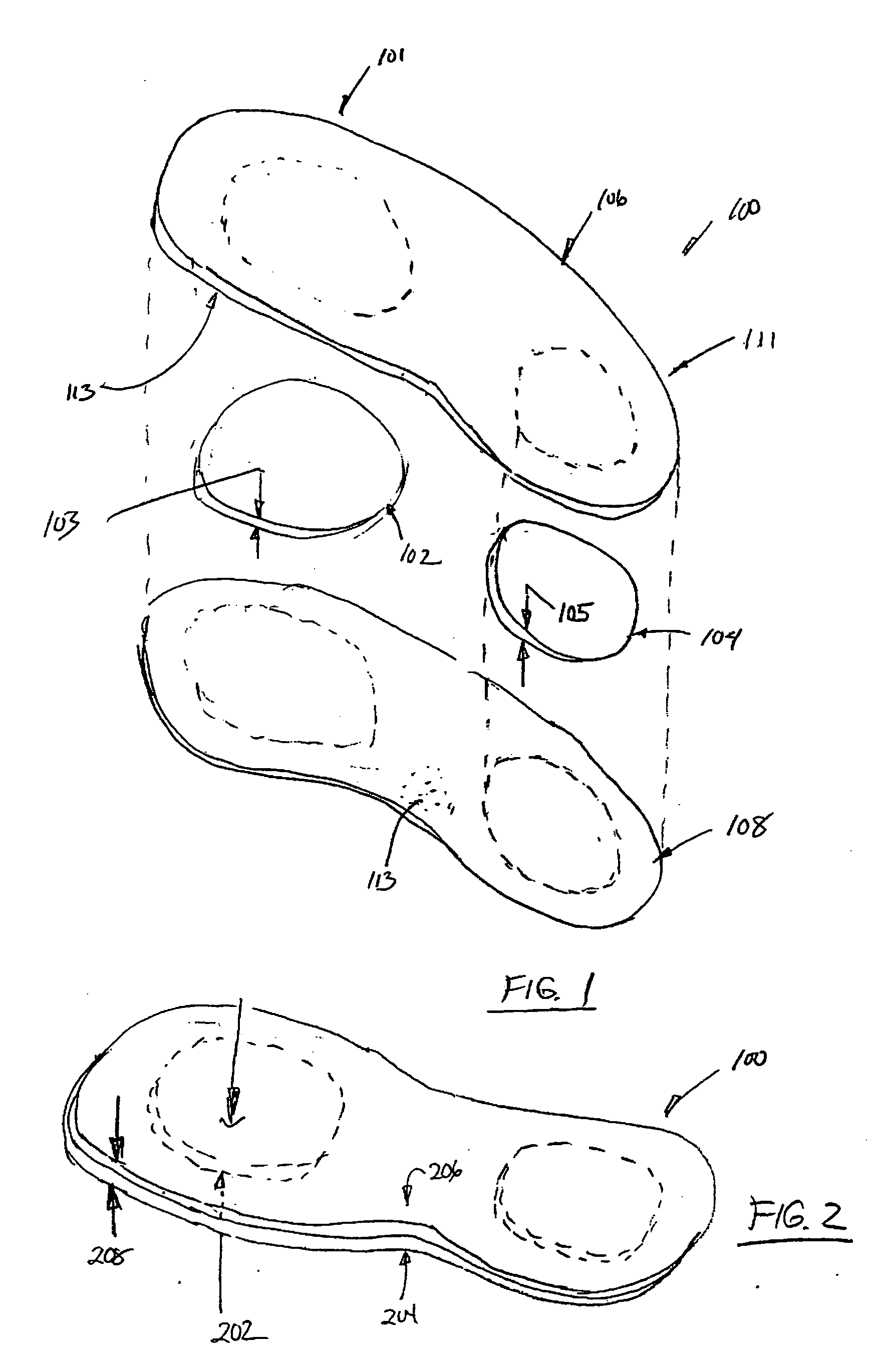 Ultra-thin liquid-filled insole interface