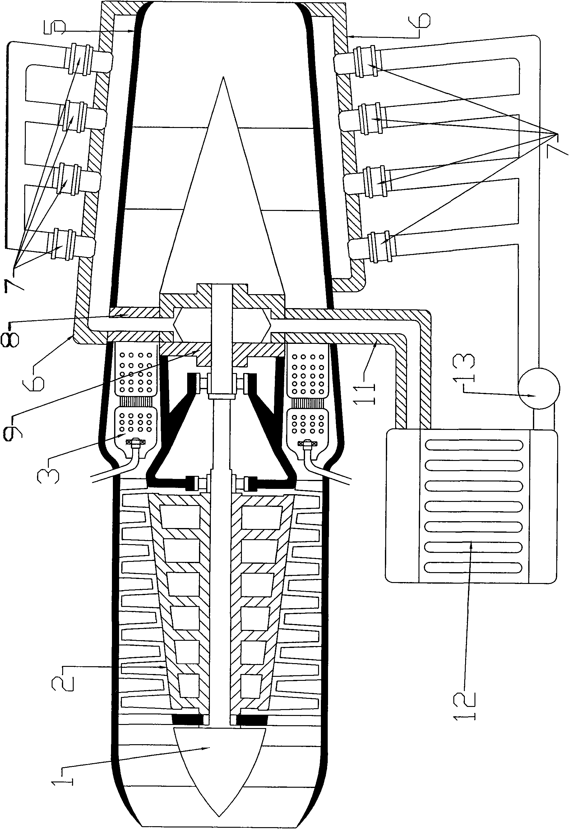 Jet-steam compound engine with spray liquid evaporating on hot wall