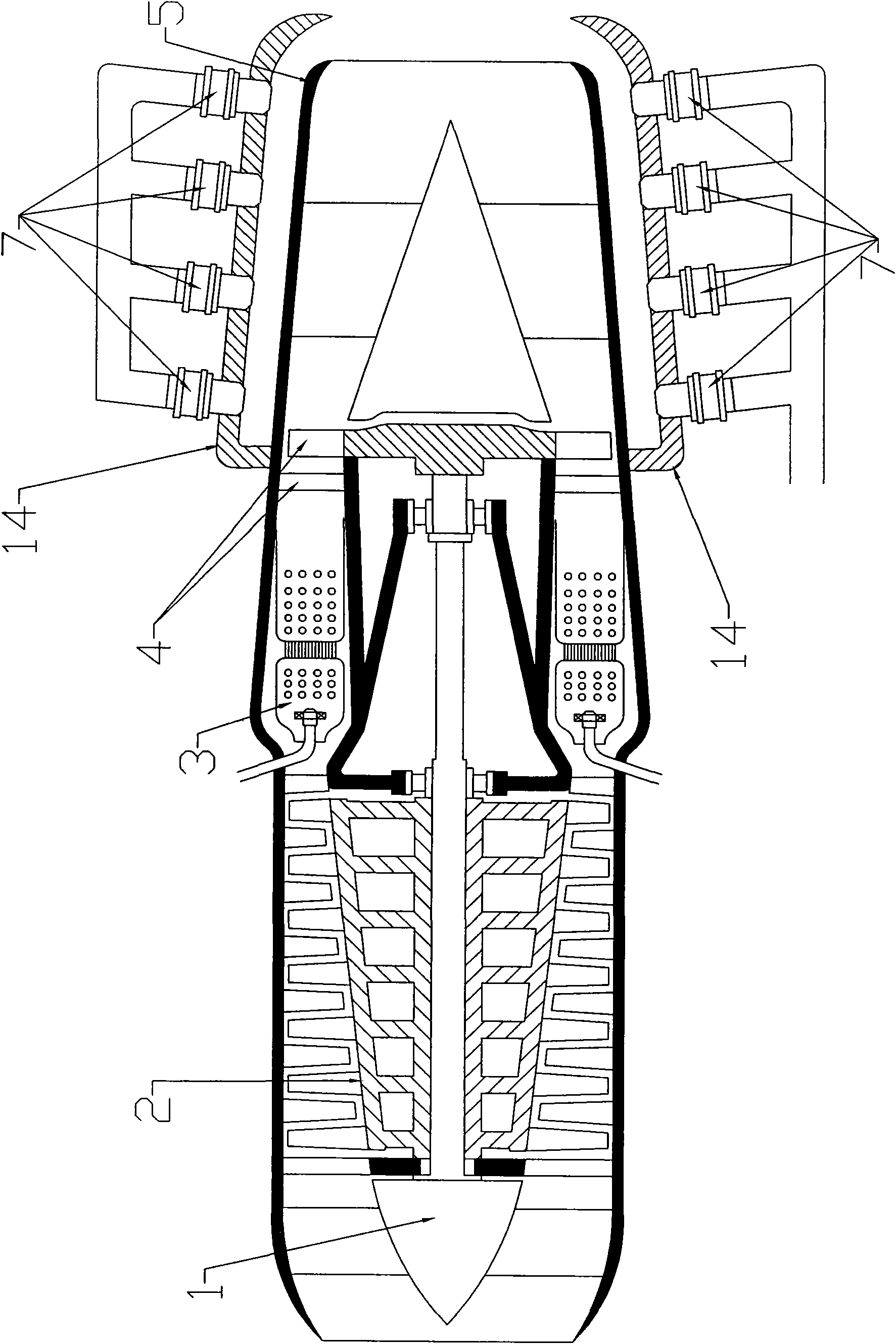 Jet-steam compound engine with spray liquid evaporating on hot wall