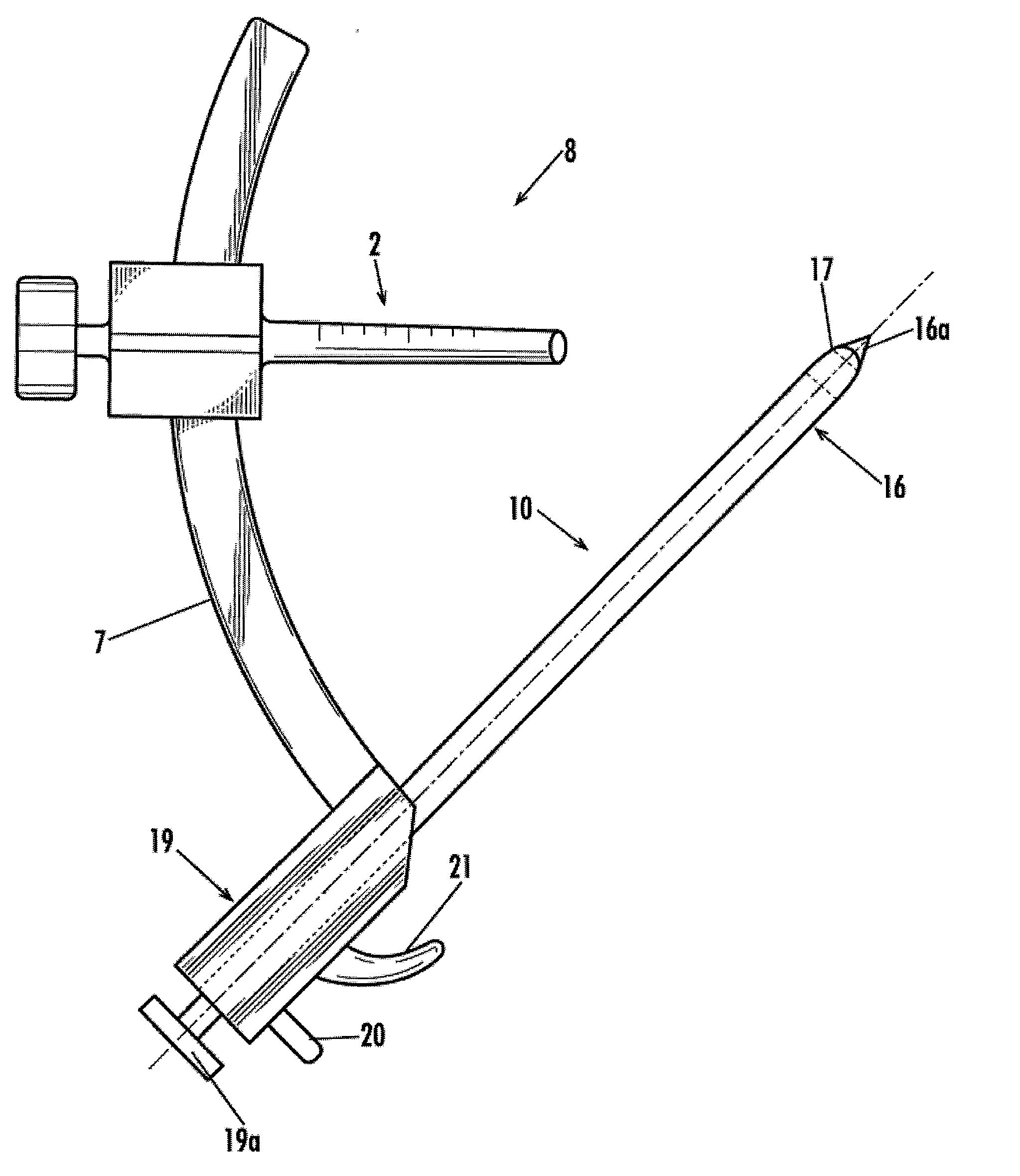 Device for the intraosteal seizing of sutures