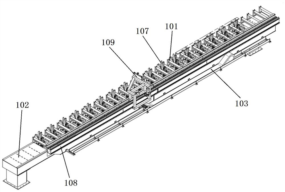 Longitudinal whole-process automatic feeding and positioning device and method