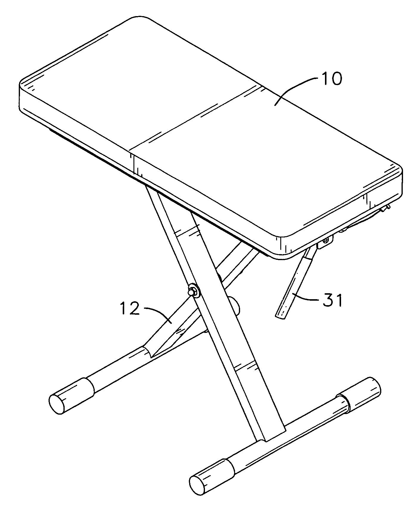 Height adjustable chair for a keyboard instrument