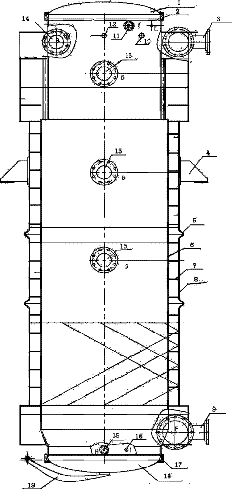 High-temperature feeding and deslagging cracker for waste rubber and waste plastic