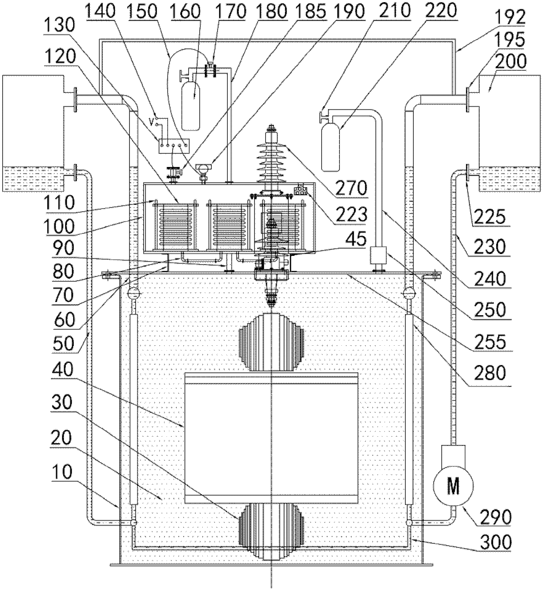 Non-combustible liquid-immersed transformer with adjustable liquid level pressure