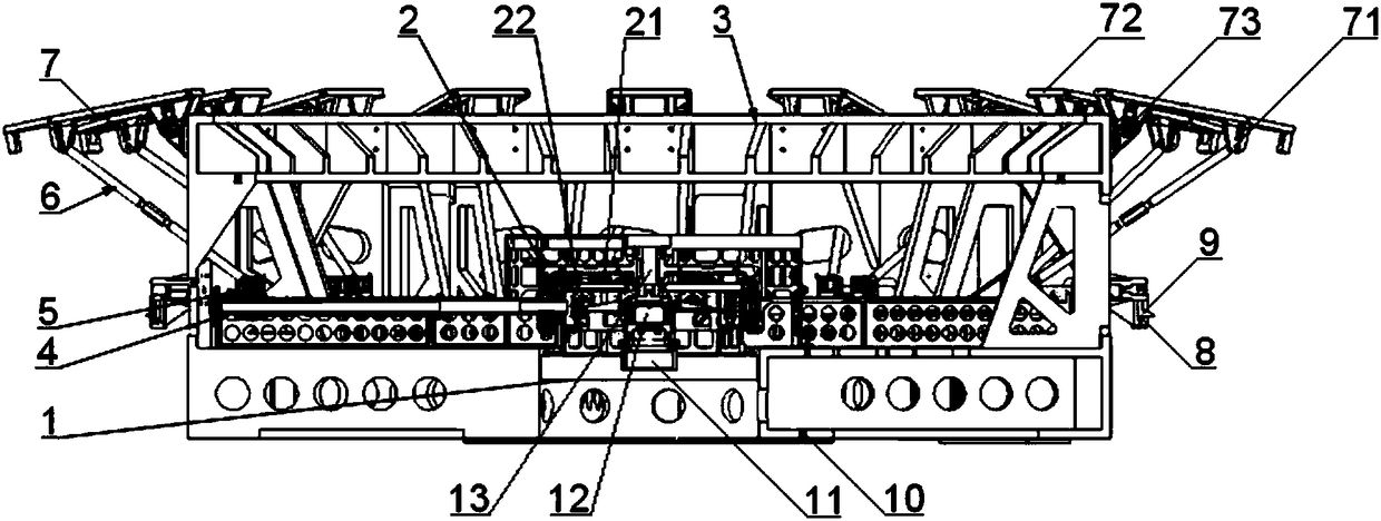 Large-caliber umbrella antenna deployment mechanism