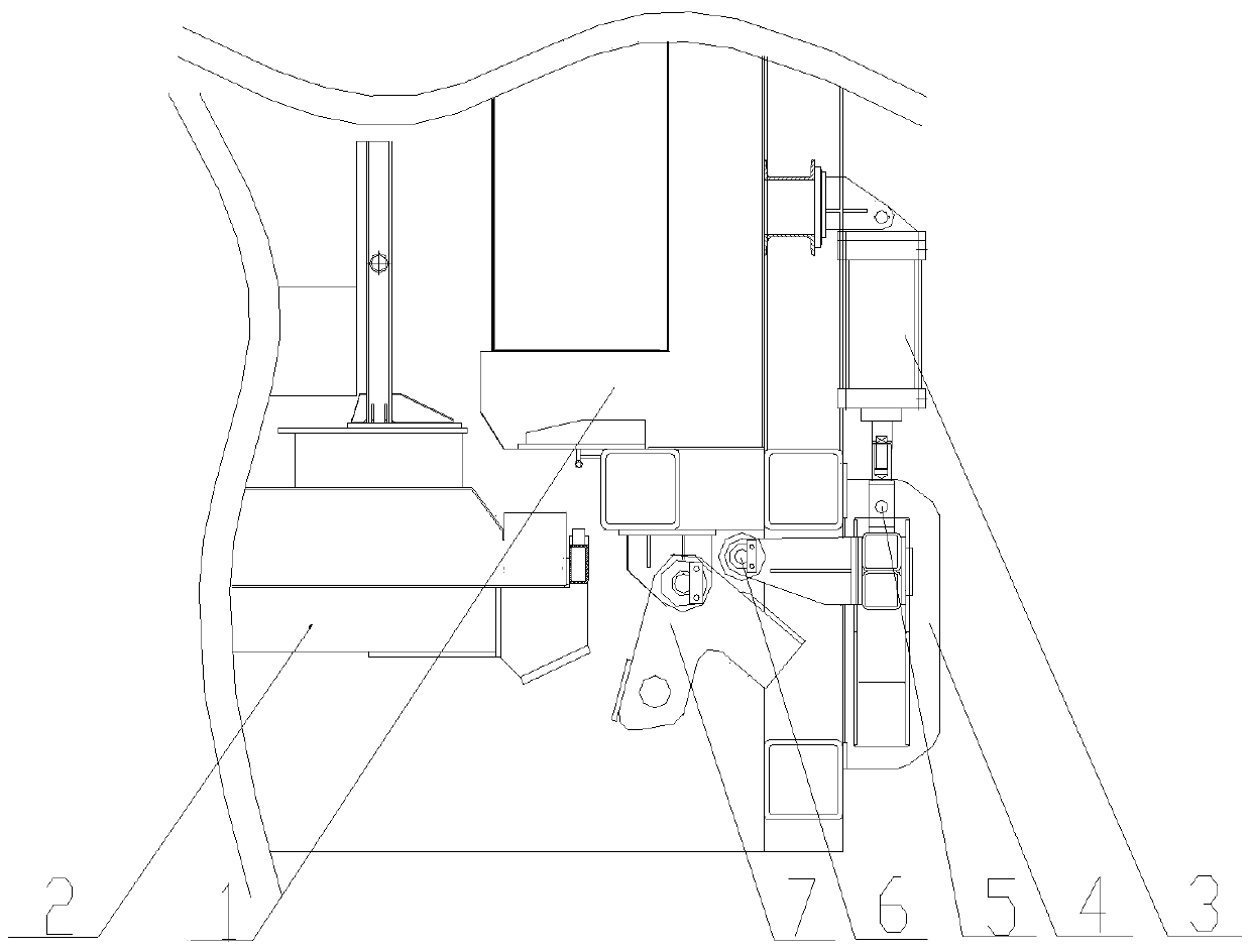 Lifting and pressing structure of the bottom-mounted furnace door