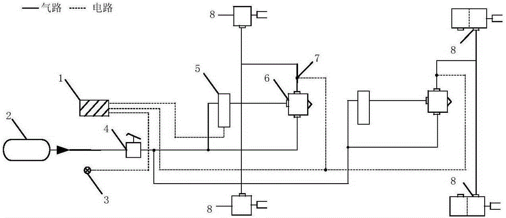 Air-pressure type service braking system having hill-starting assisting function