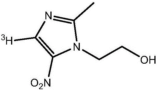 Tritiated metronidazole and preparation method thereof