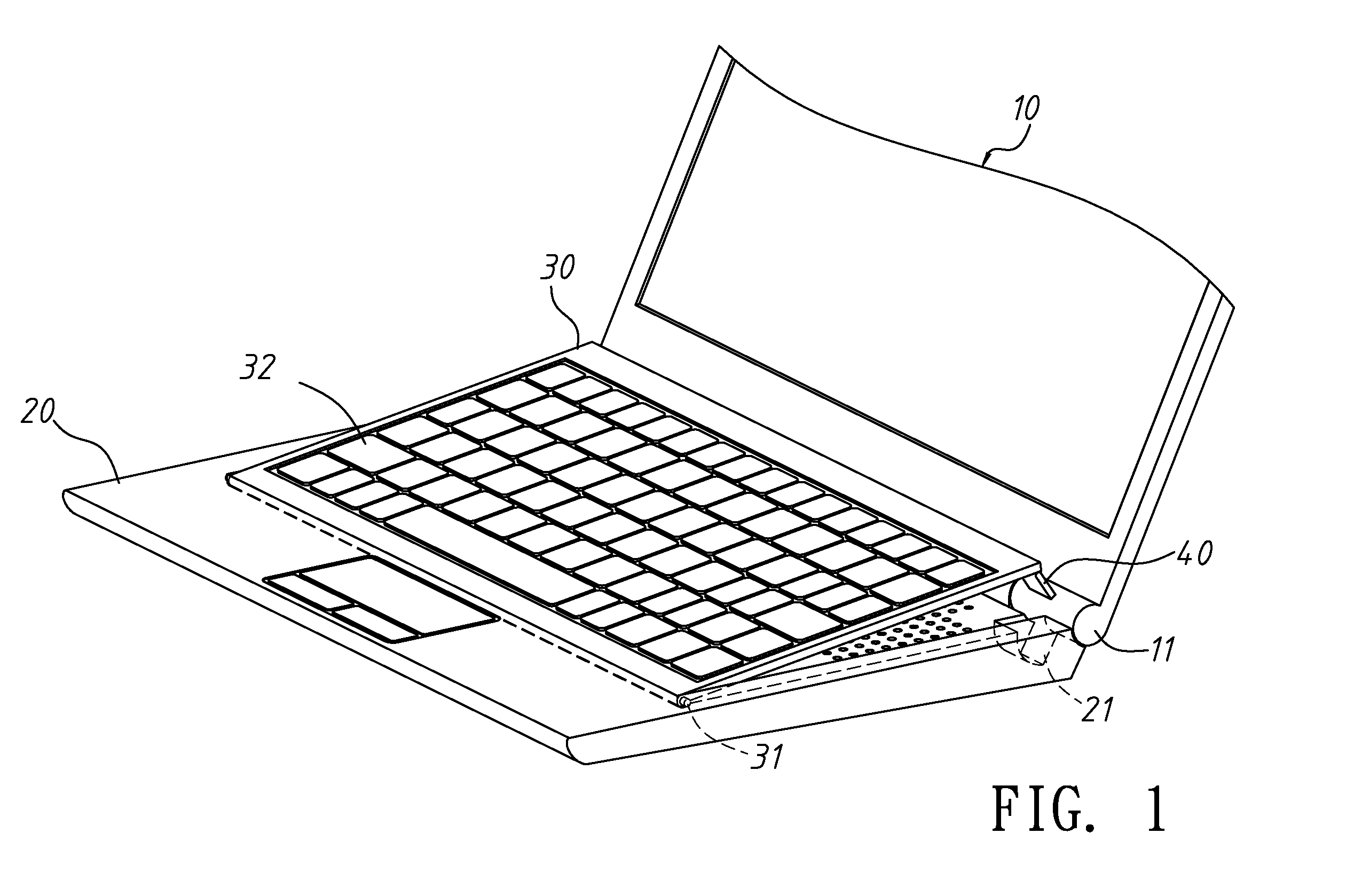 Portable electronic device with an actuating element to lift input/output modules