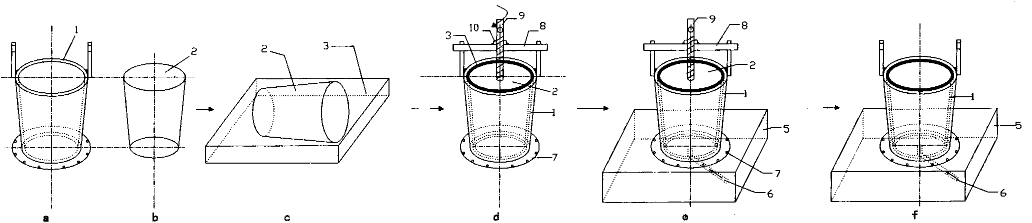 Test die for concrete impermeability test