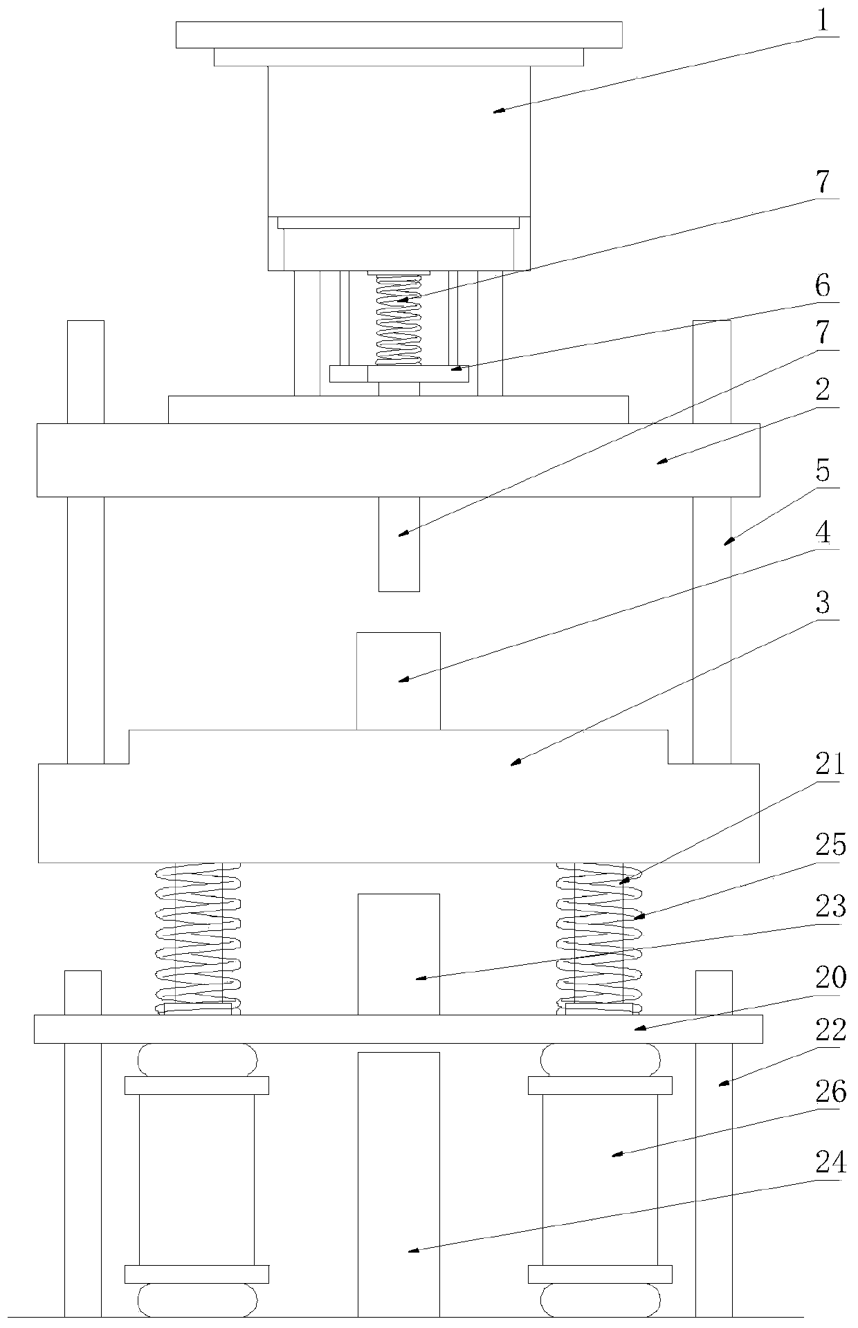 Lamination buffering device for permanent magnet rotor of neodymium-iron-boron permanent magnet synchronous motor