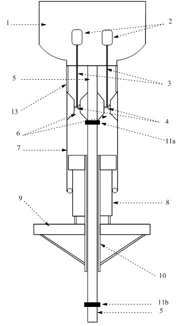 Floating type wave energy power generation device by using piston to pressurize water turbine to generate electricity