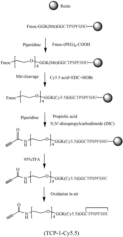 Preparation method of colon cancer nuclear magnetic resonance multifunctional contrast agent