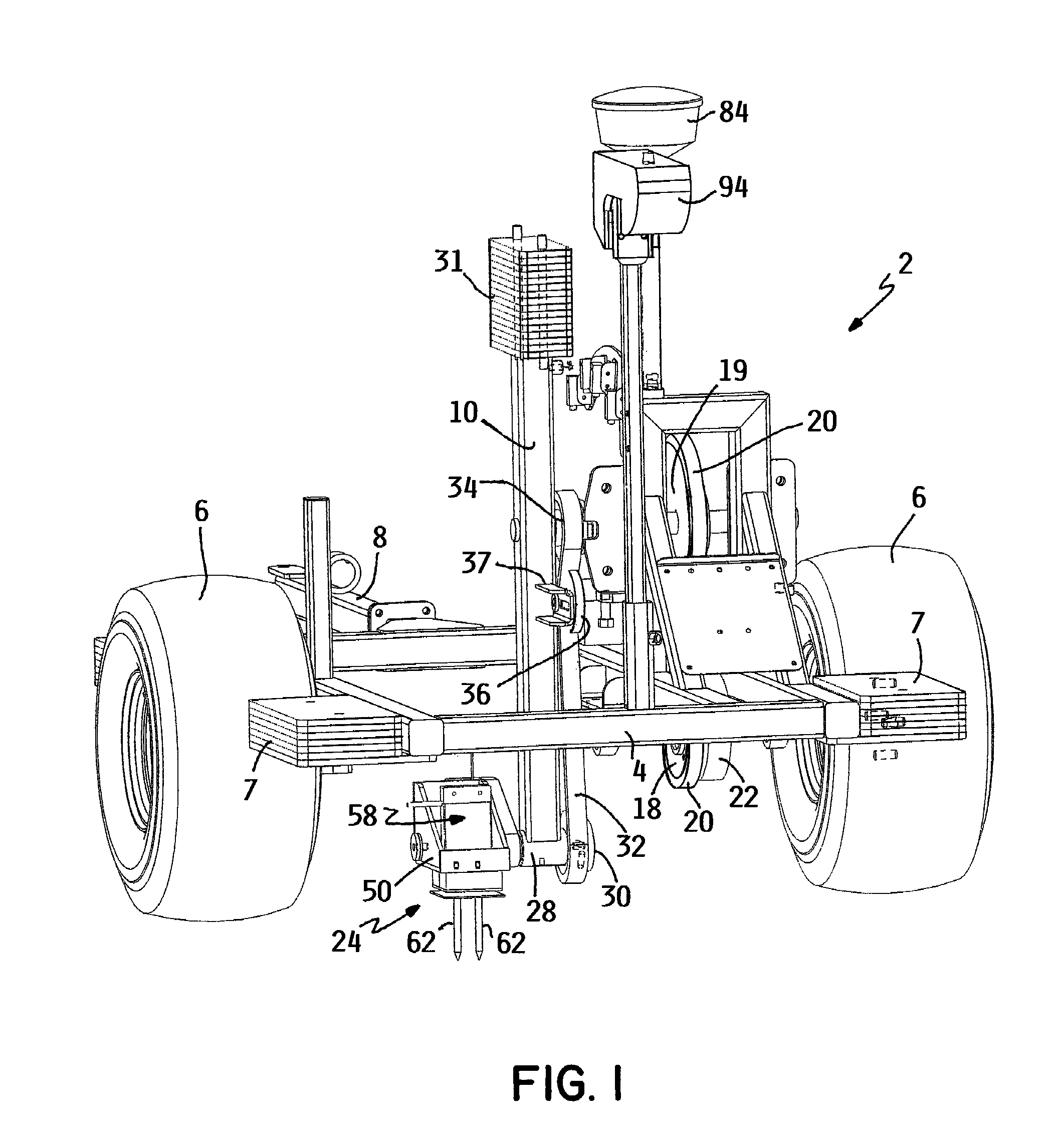 Mobile turf instrument apparatus having driven, periodically insertable, ground penetrating probe assembly