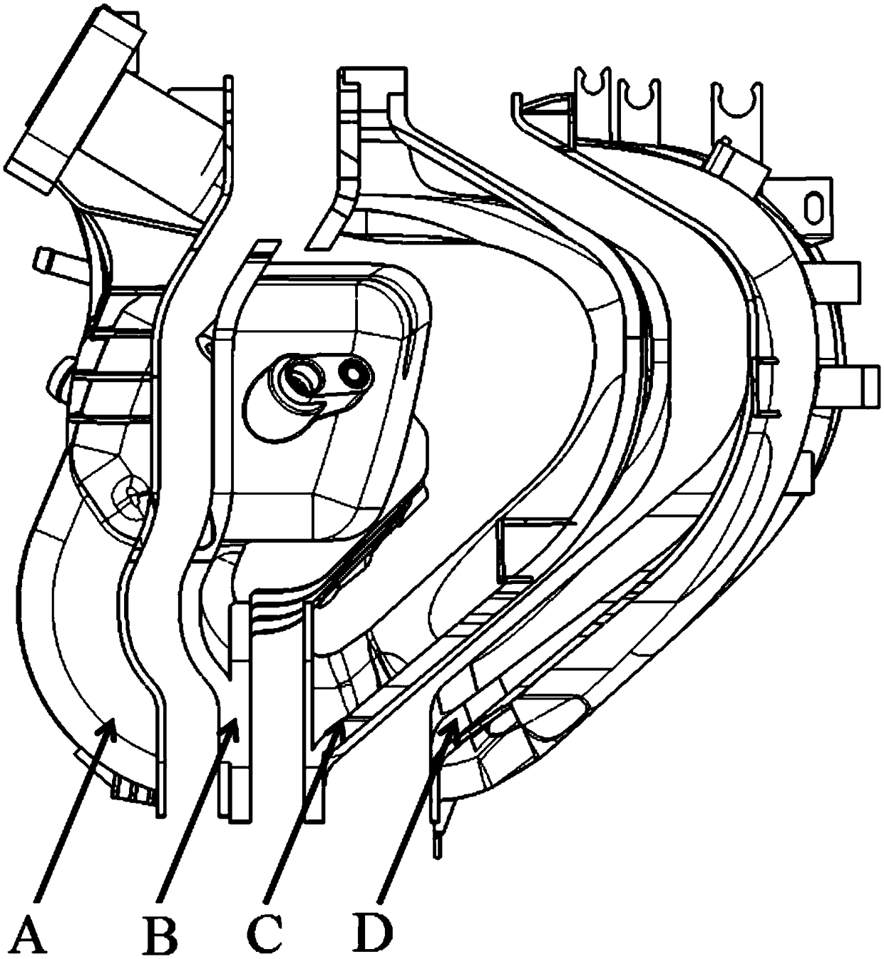 Plastic air intake manifold assembly for naturally aspirated engine