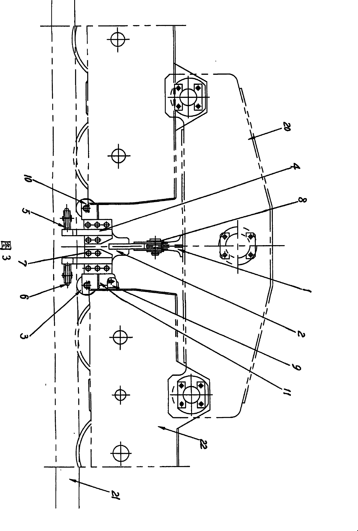 Rail hook device for floating dock portal crane