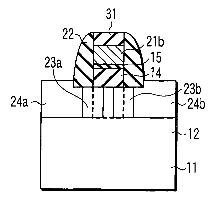 Metal insulator semiconductor field effect transistor having fin structure