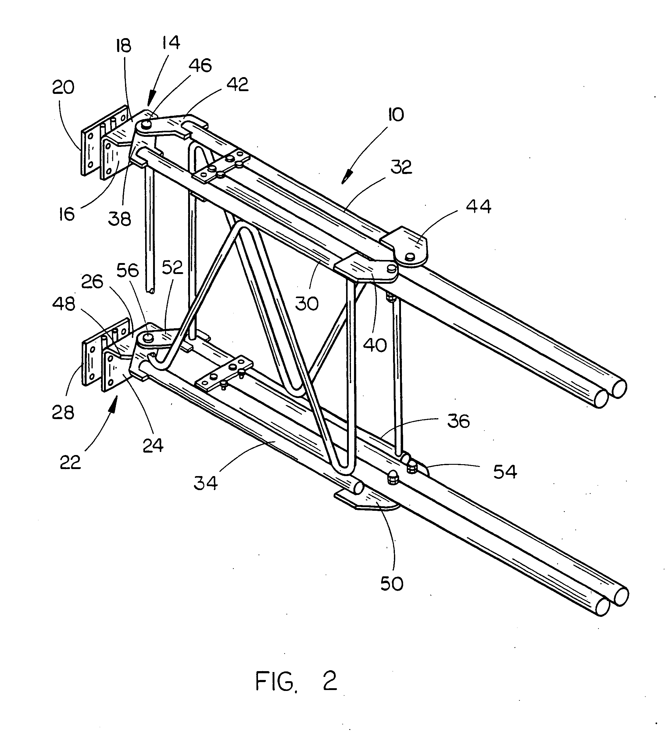 Folding frame for mounting an antenna