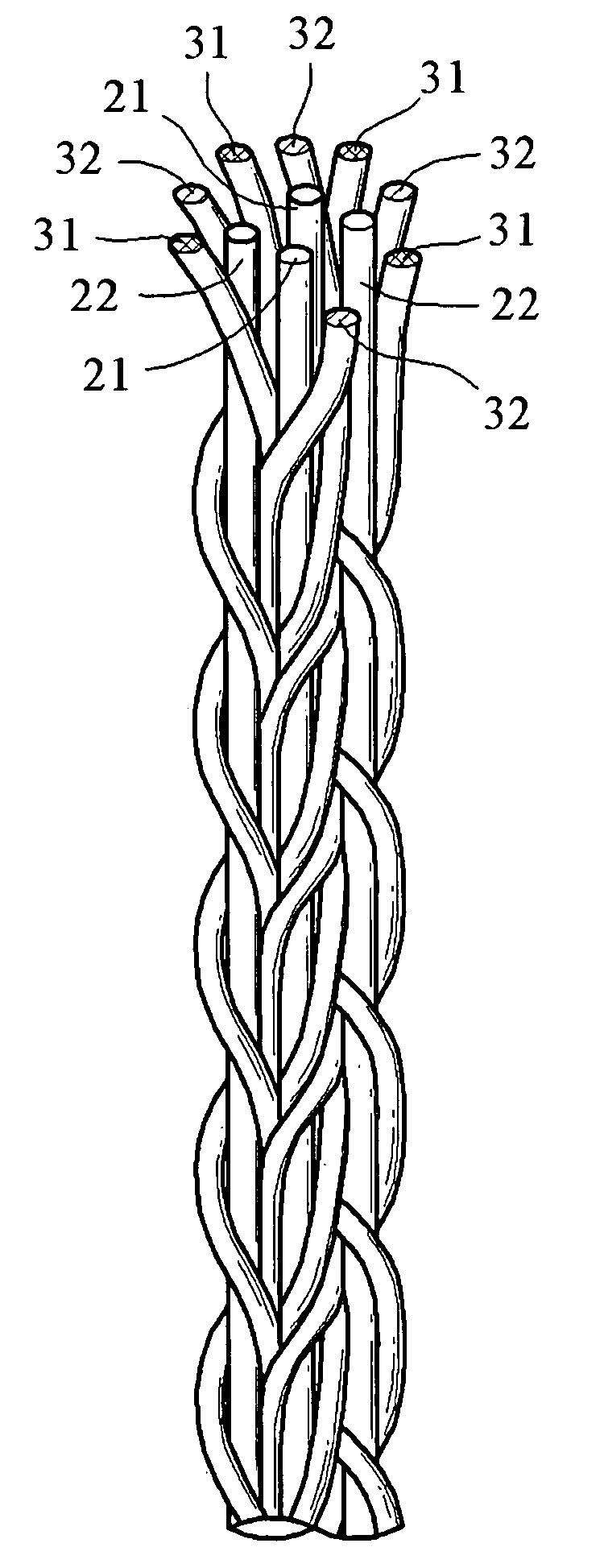 Sound signal wire and process for enhancing rigidity thereof