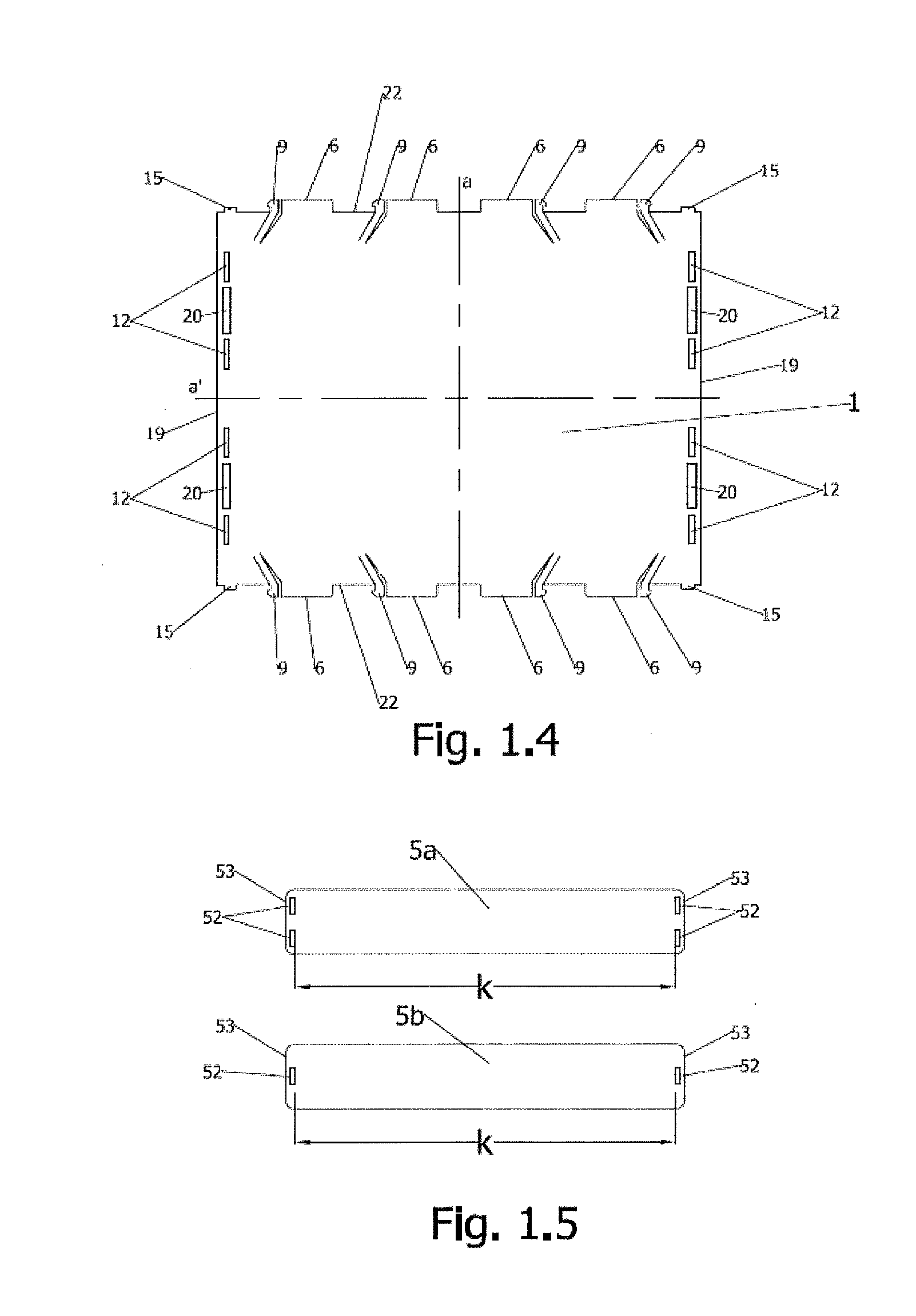 Self-assemblable container for generic use and manufacturing method thereof