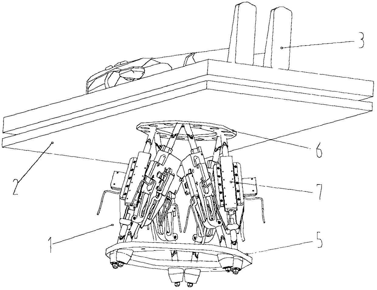 Radiotherapy device for tracking and positioning using the stewart robot platform