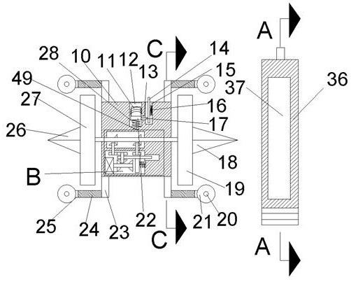 Magnetic control reciprocating pipeline interior dredging device