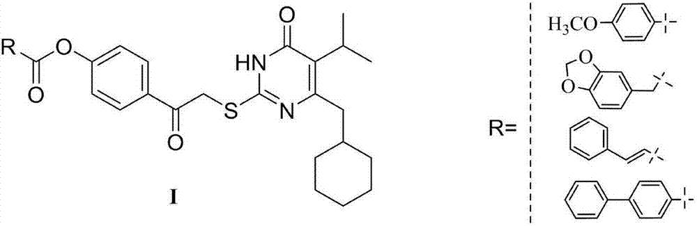 6-cyclohexylpyrimidone HIV reverse transcriptase inhibitor, preparation method and application thereof