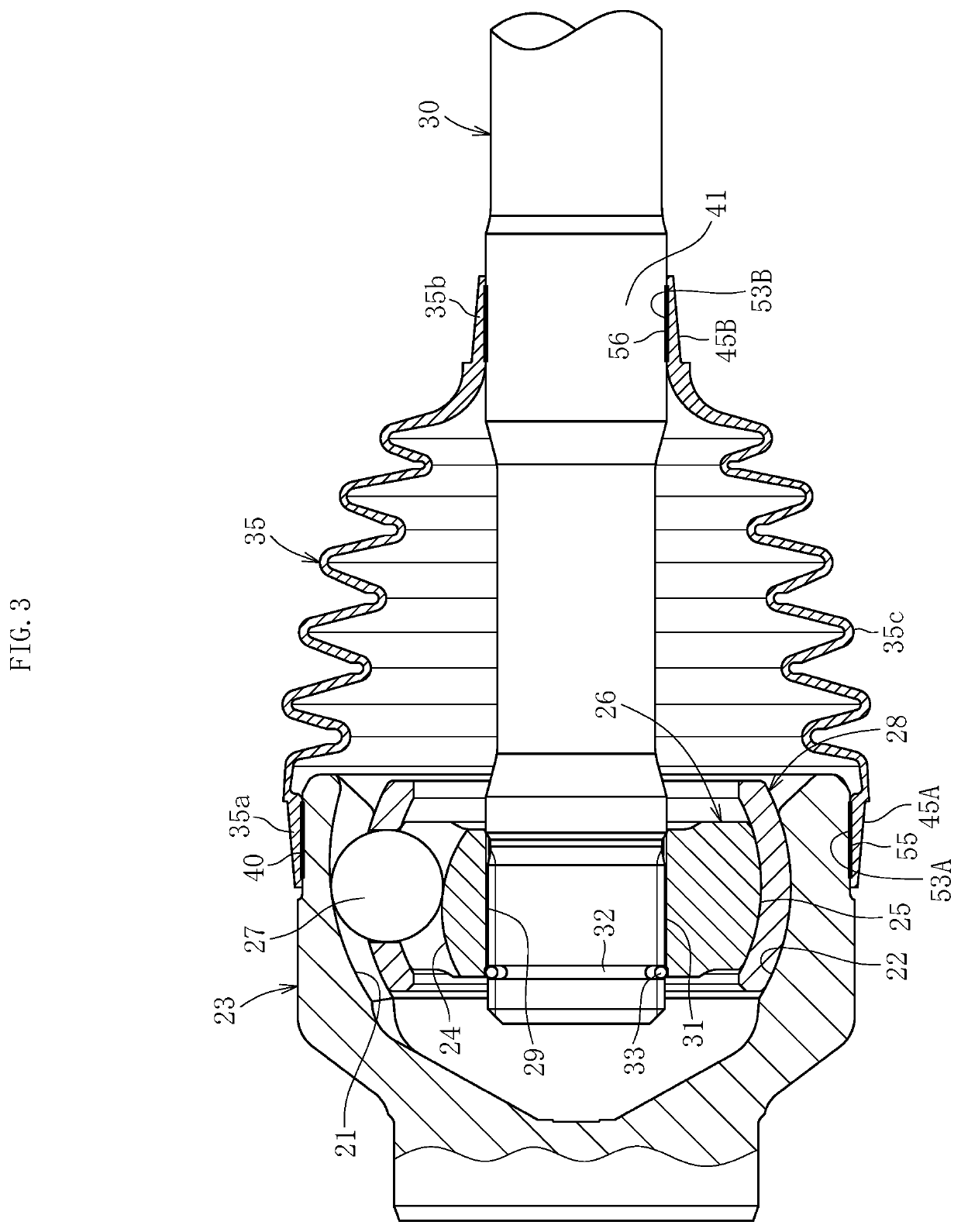 Boot attachment method and constant velocity universal joint