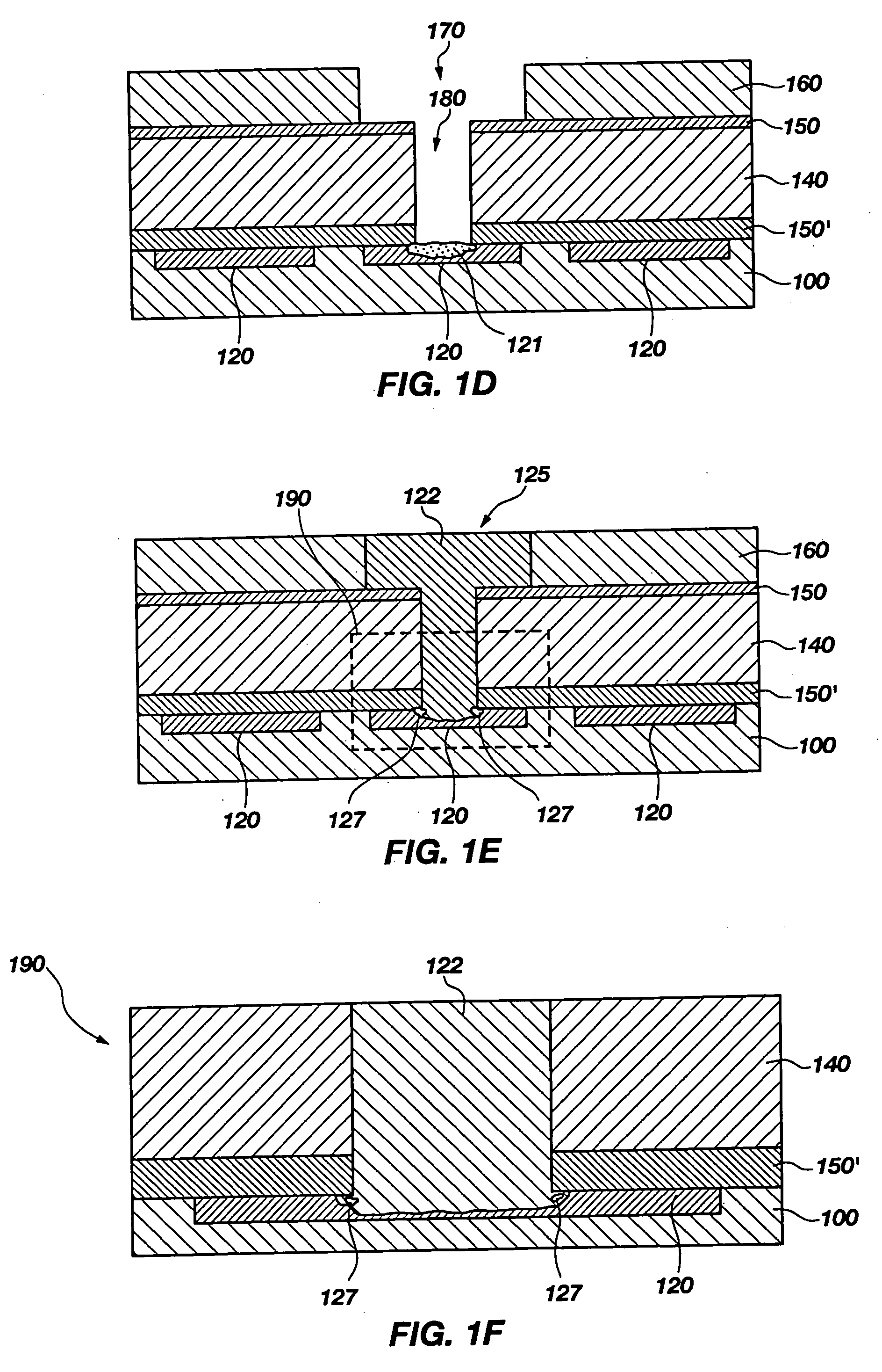 Methods for improving metal-to-metal contact in a via, devices made according to the methods, and systems including the same