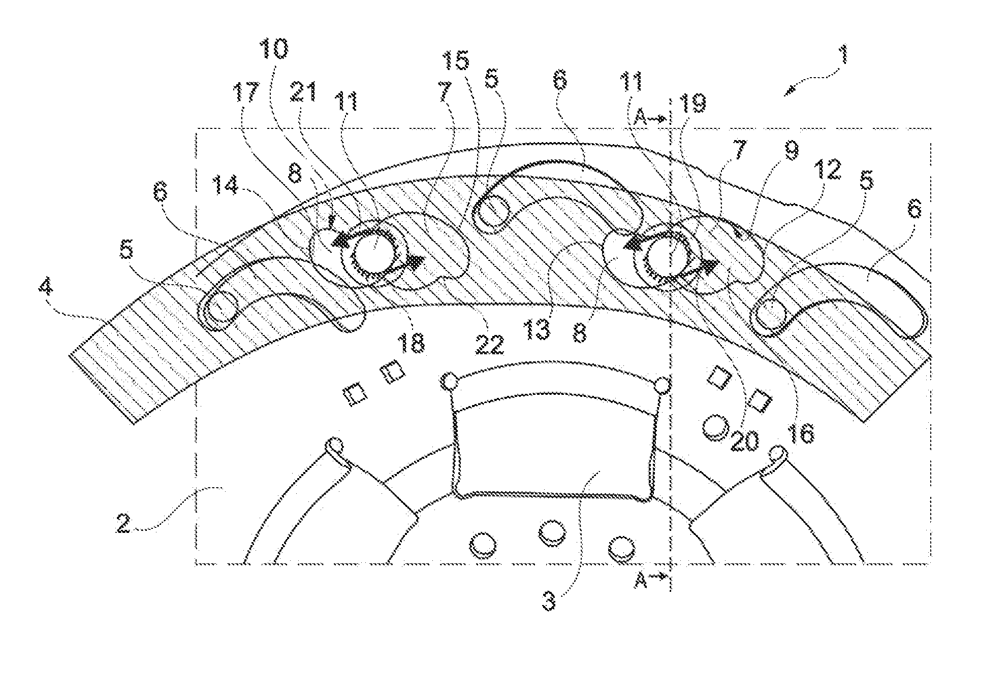 Oil cavity for pendulum element (roller) of a centrifugal pendulum