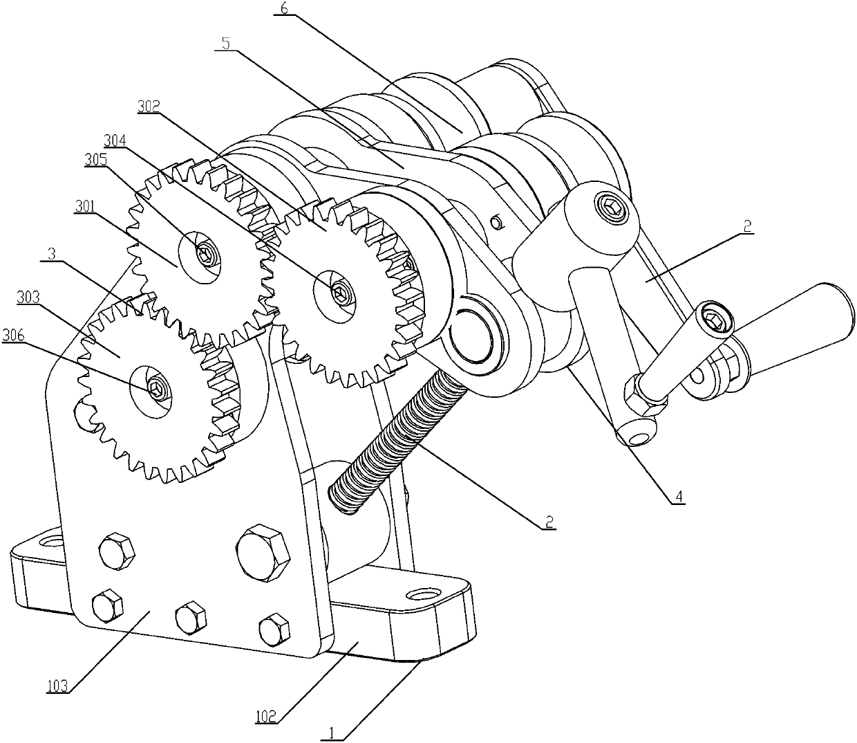 Straightening device based on screw compression adjustment and using method