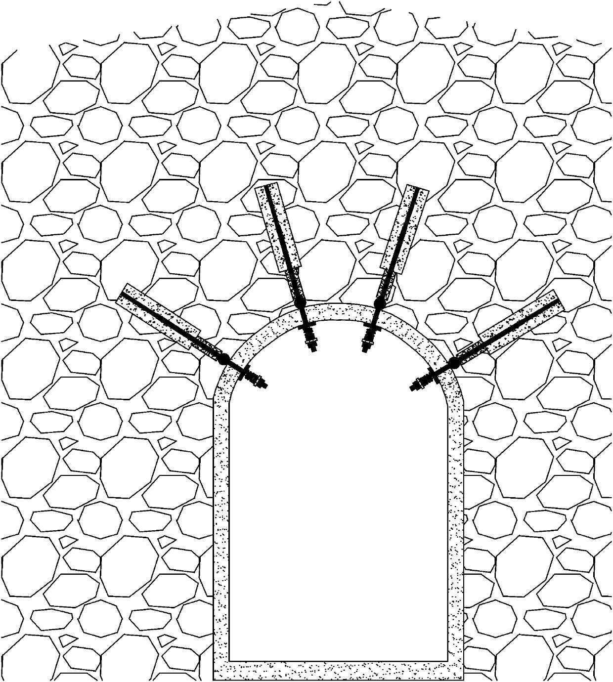 A Tunnel Lining Structure Combined with High-Strength Preloaded Anchor Rods and Fluid Inclusions