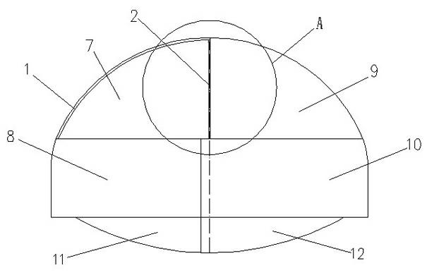 Support structure for hard rock large-section tunnel construction, and construction method for support structure