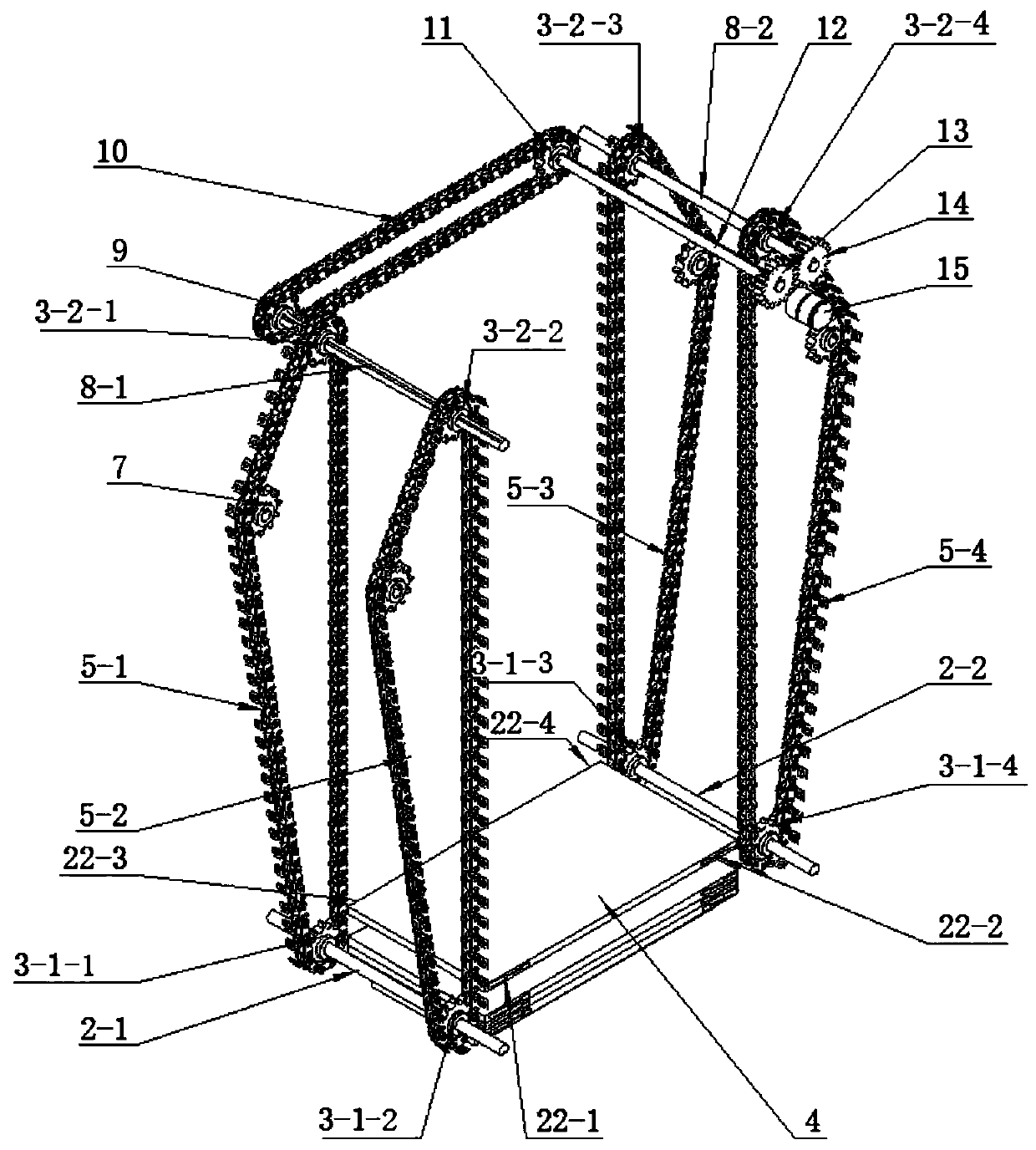 Parking plate reset-free three-dimensional parking device