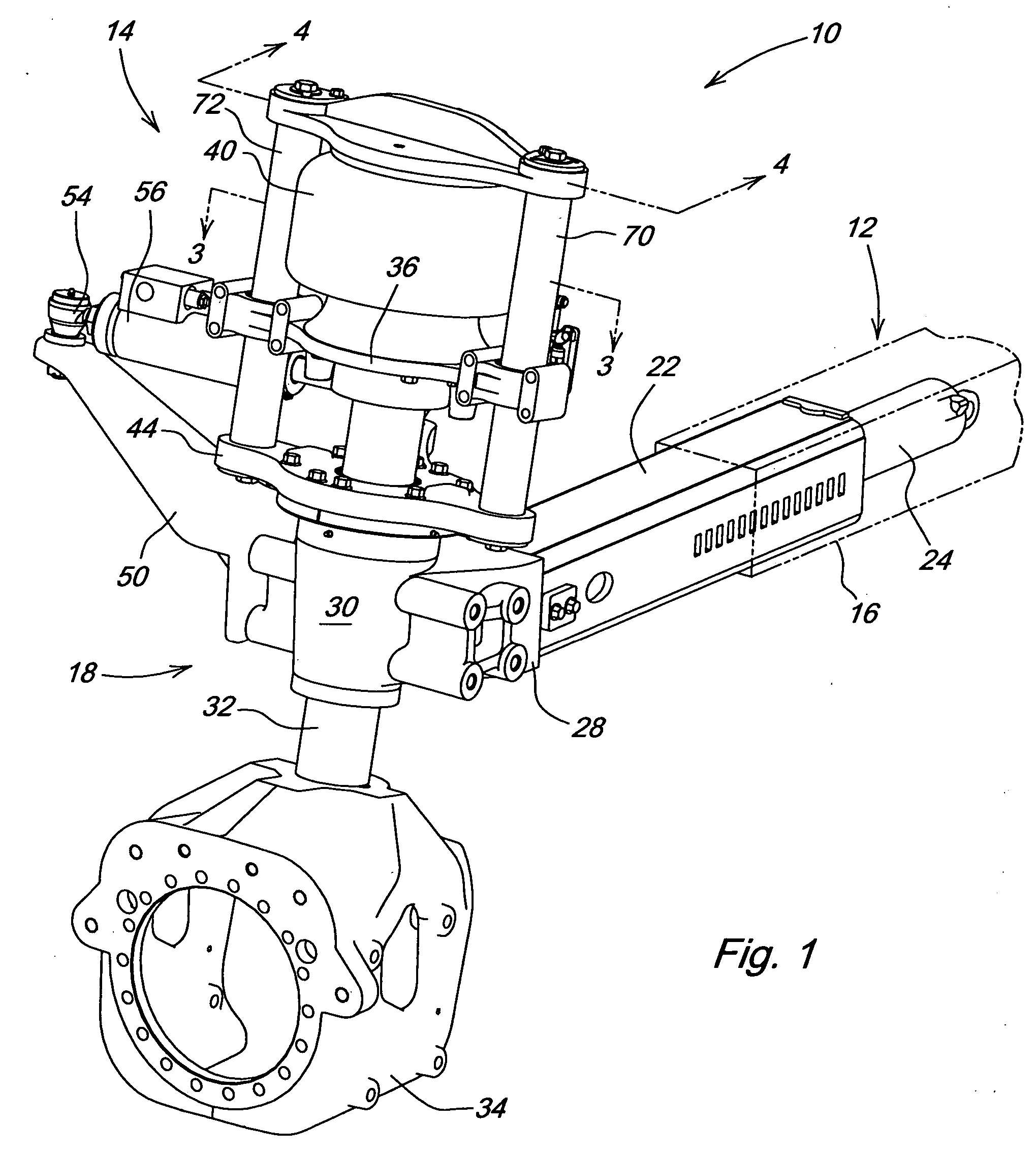 High clearance vehicle suspension with twin spindles for transferring steering torque