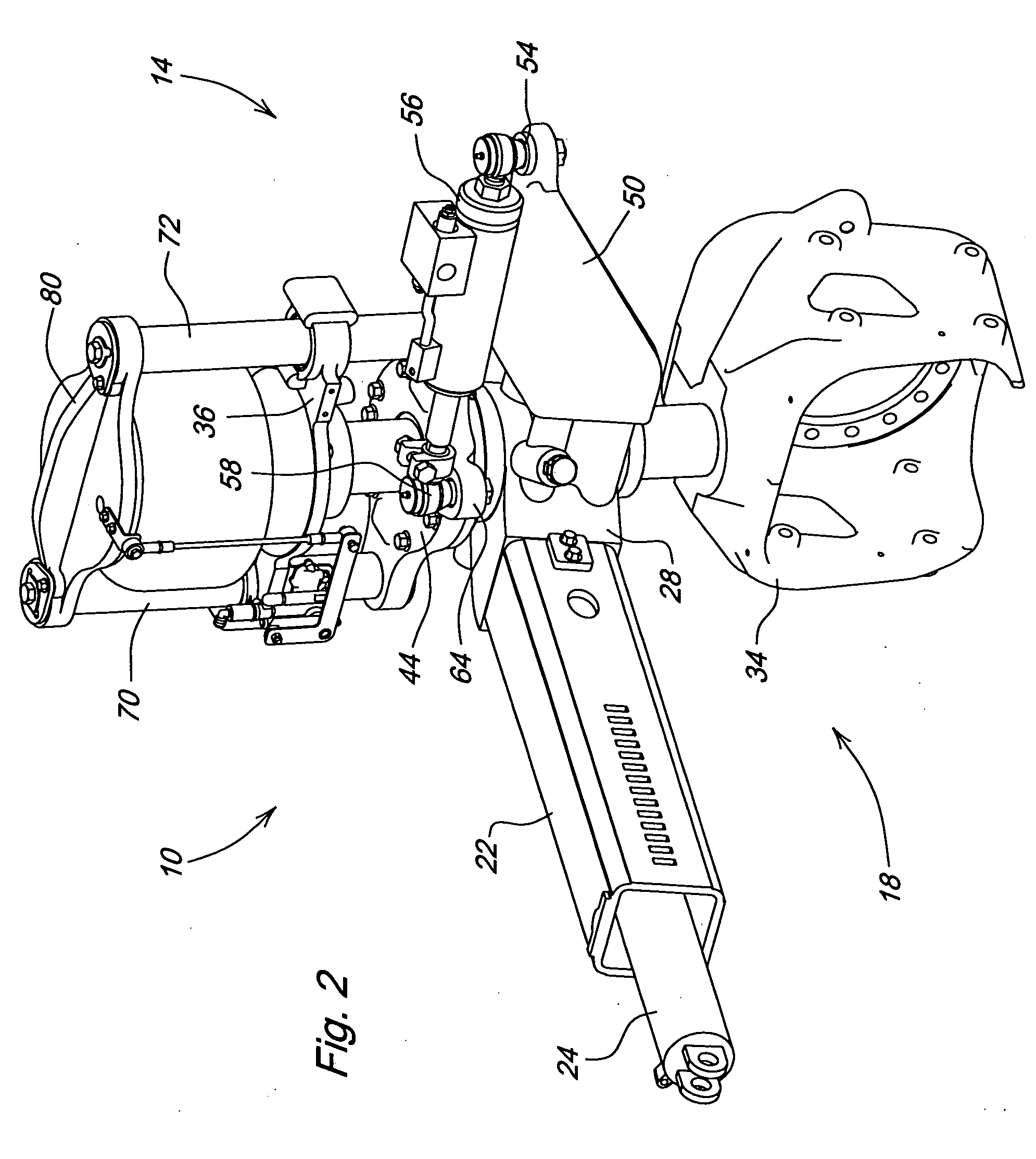 High clearance vehicle suspension with twin spindles for transferring steering torque